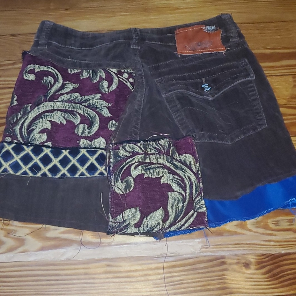 One of a kind hand patched skirt